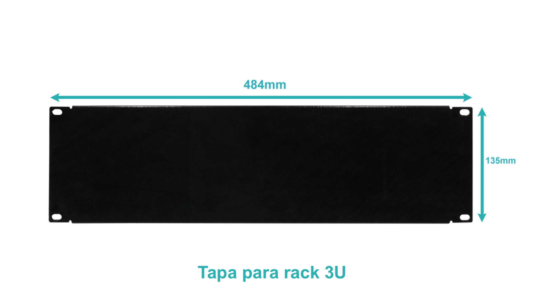 LK - RAP-3. LINKMADE 3U Tapa Cubre Espacio Rack 19 Pulgadas Fierro Negro