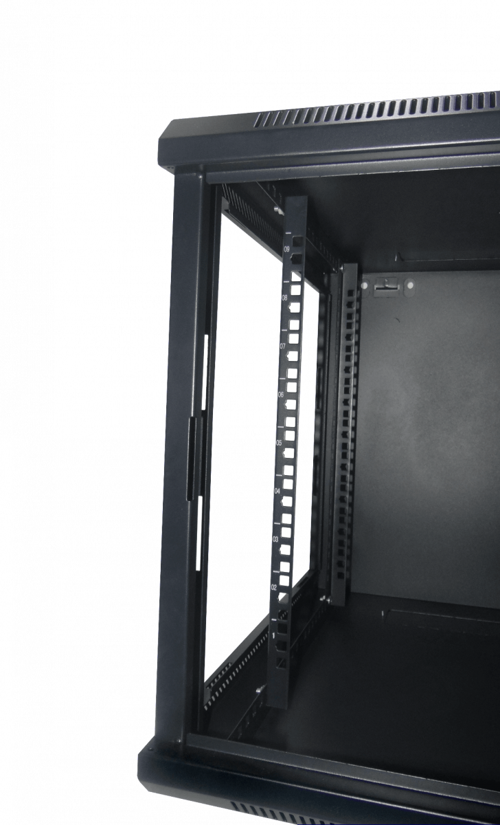LK - RK09-6L. 60cm-Fondo 9U Gabinete Rack Pared Negro inc-M6-2U