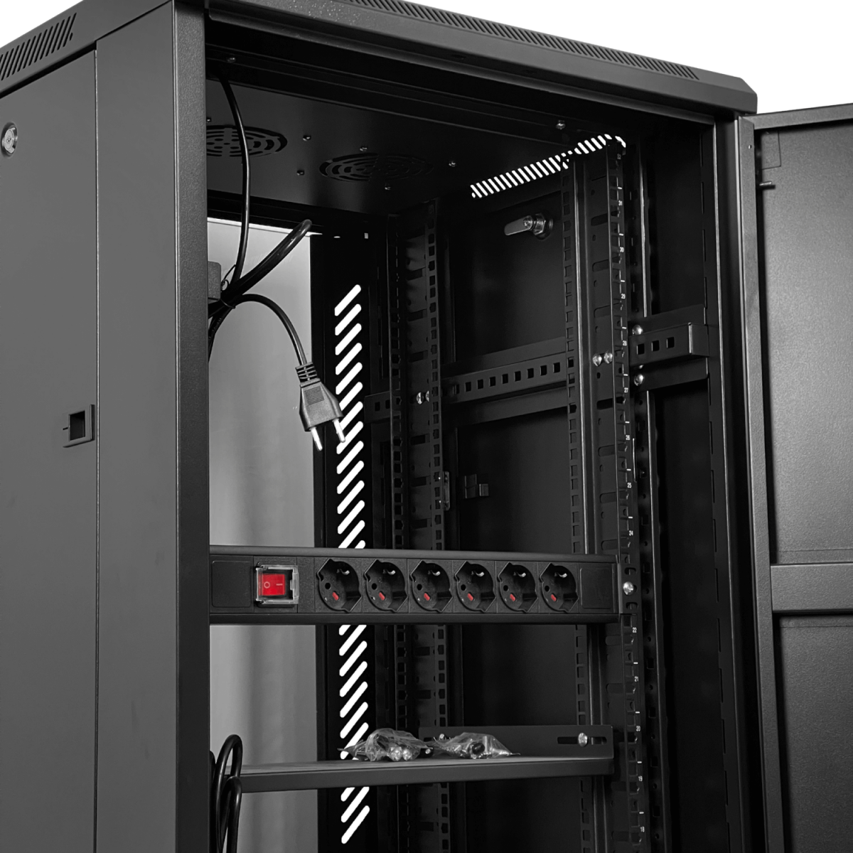 LK - RK32-6L. LINKMADE RACK Vidrio Piso 32U/140cm 600mm 60cm-Fondo c ...