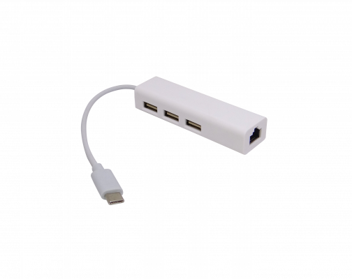 LK - USBC-LAN-HUB. USB-CM a Ethernet-RJ45 10/100mbps HUB-3-AH Blanco ...