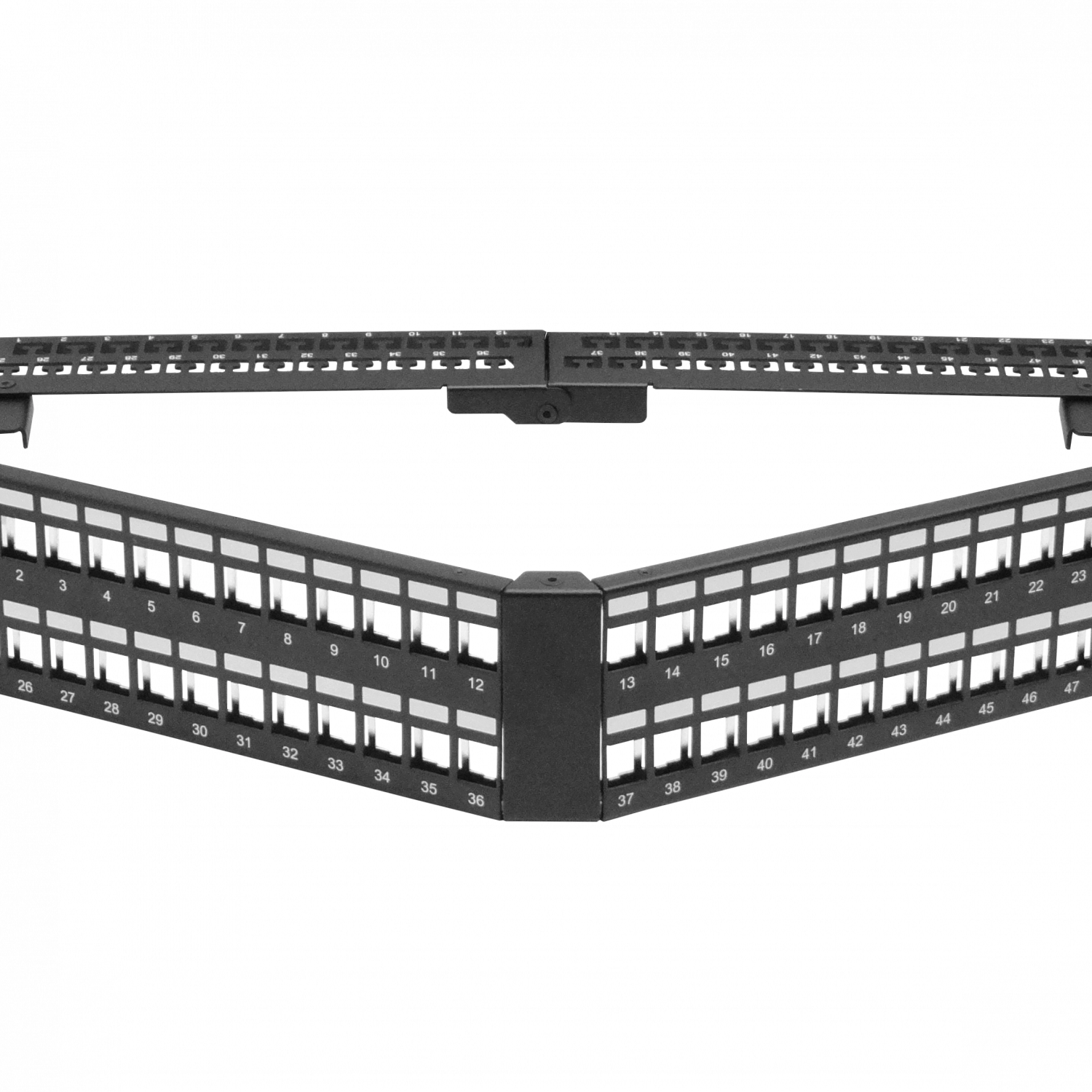 LINKMADE METAL 48-KEYSTONE ANGULAR PATCHPANEL 2U VACIO UNLOADED