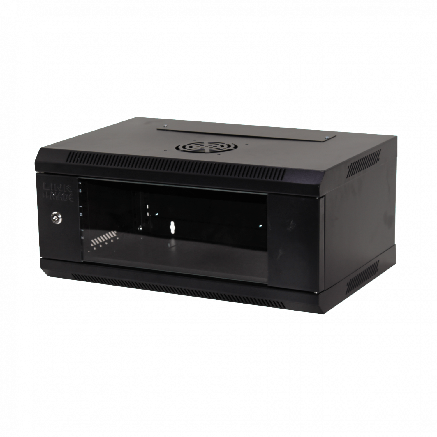 LINKMADE LATERALES-FIJOS 4U 35CM-FONDO RACK PARED MURAL NEGRO