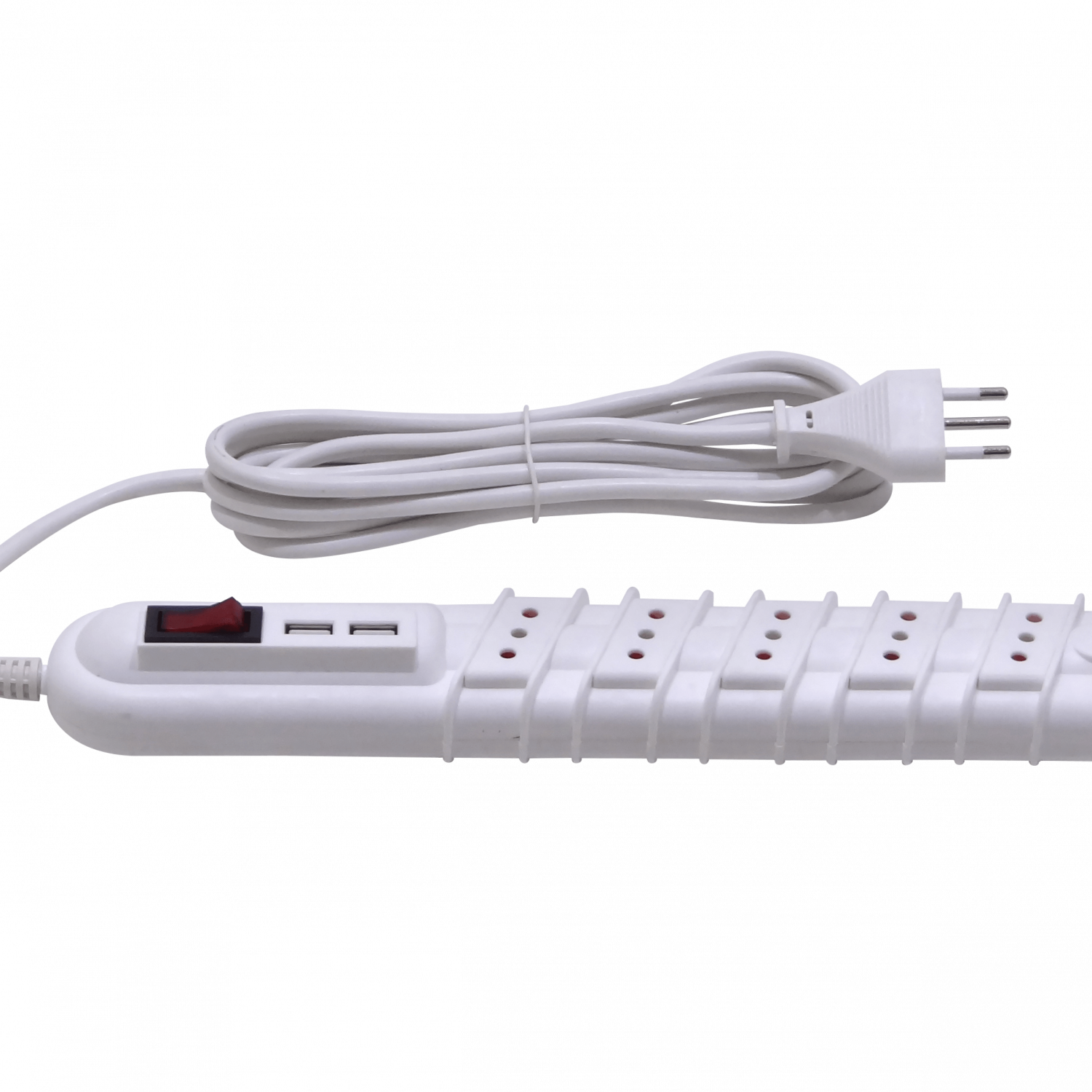 RITTIG BLANCO 5-IH 2-USB5V ALARG 3MTS 10A-250V 2200W PILOTO-INTERRUPTR