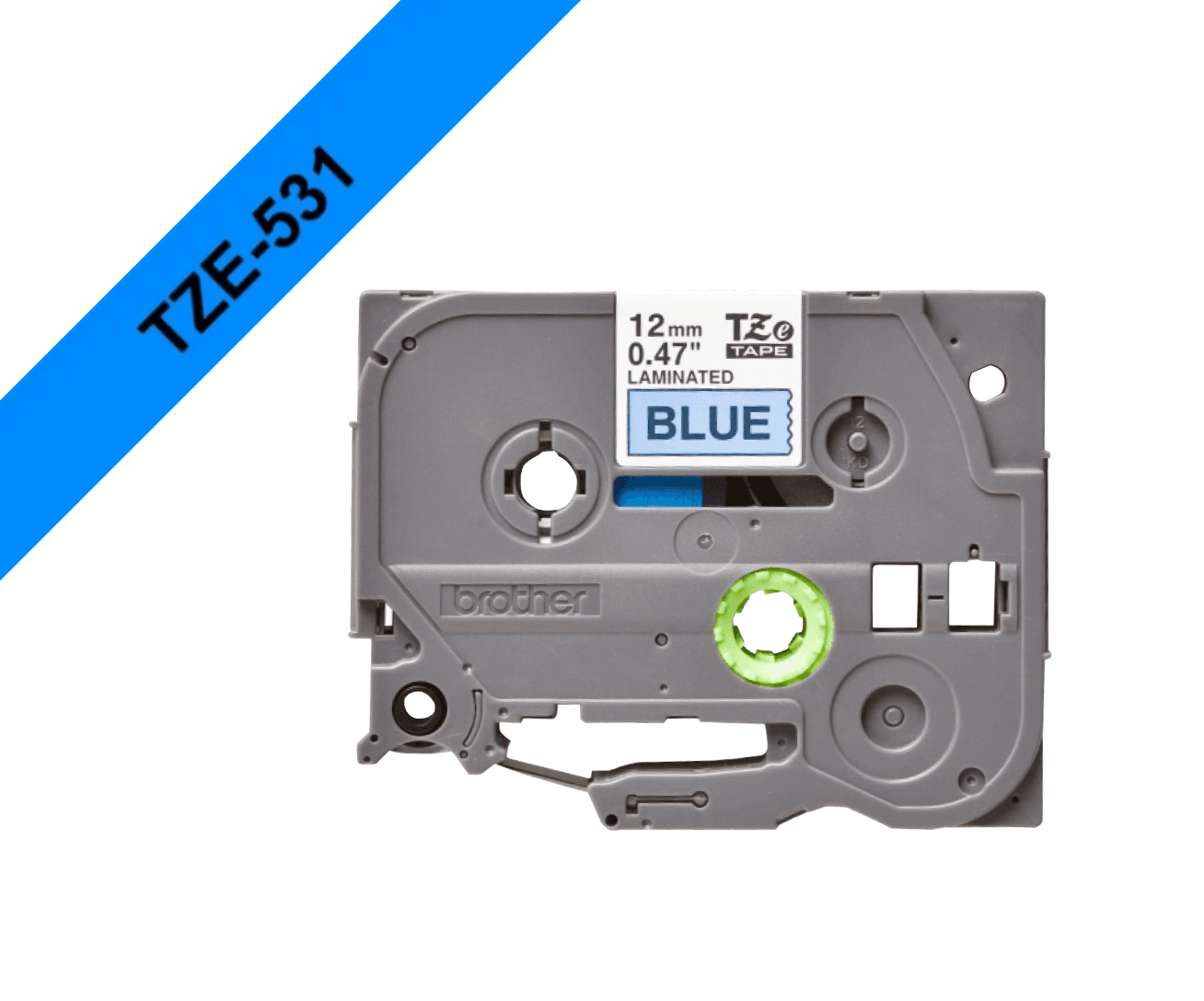 BROTHER 12MM NEGRO EN FONDO AZUL CINTA 8MT P/PT-H110/E300/E550W/D600VP