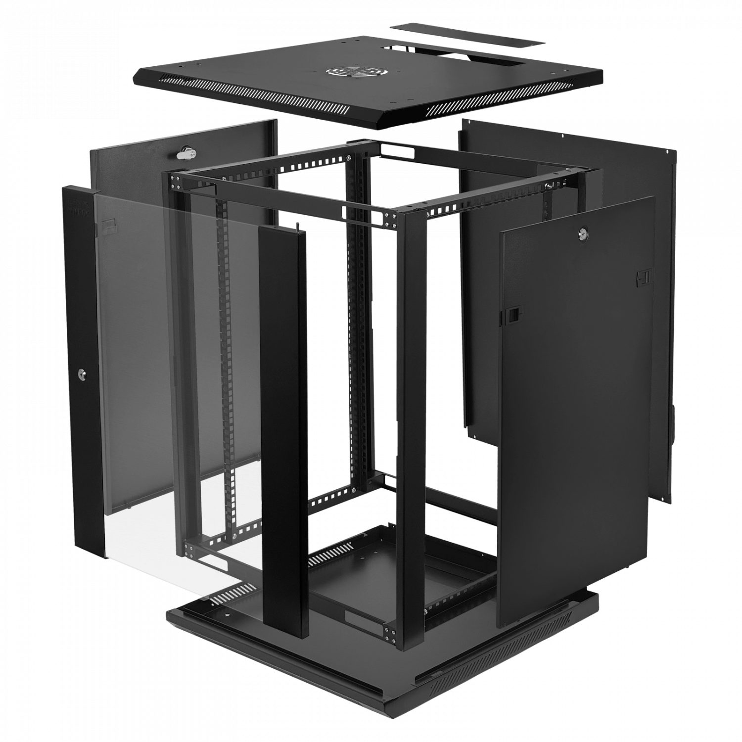 LINKMADE DESARMADO 15U 60CM-FONDO RACK PARED MURO NEGRO