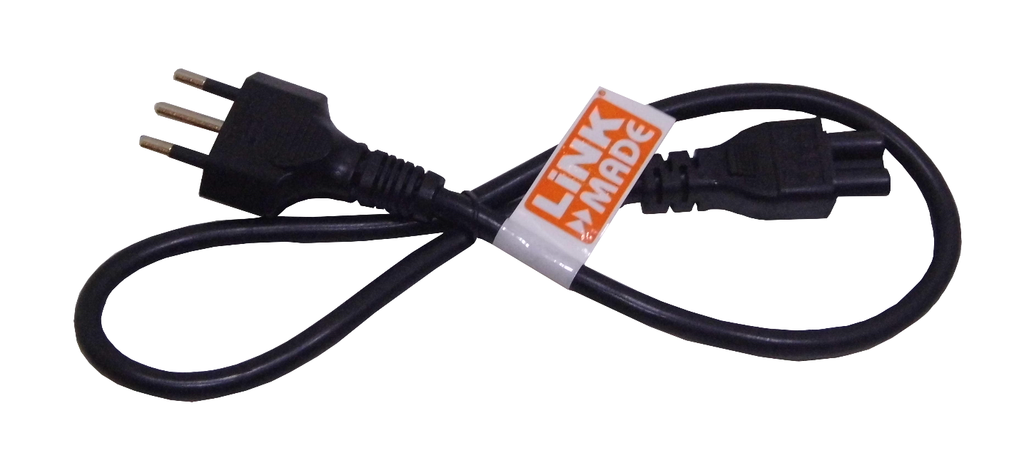 CABLE DE PODER 60CM NEGRO TREBOL-C5-HEMBRA MACHO NACIONAL 6A 3X0,75MM2