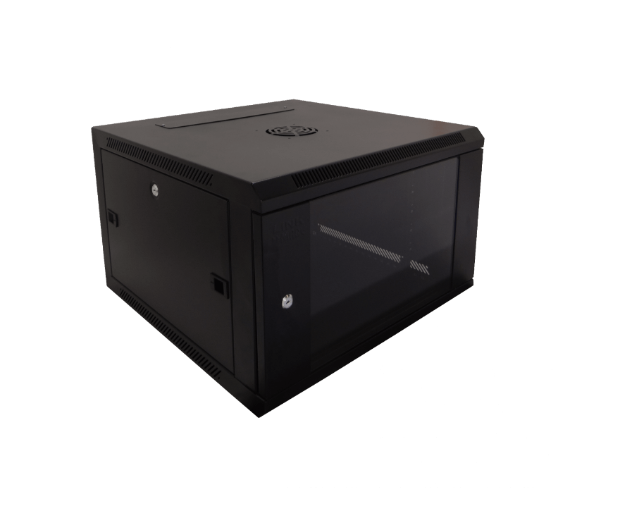 LINKMADE 60CM-FONDO 6U GABINETE RACK PARED NEGRO