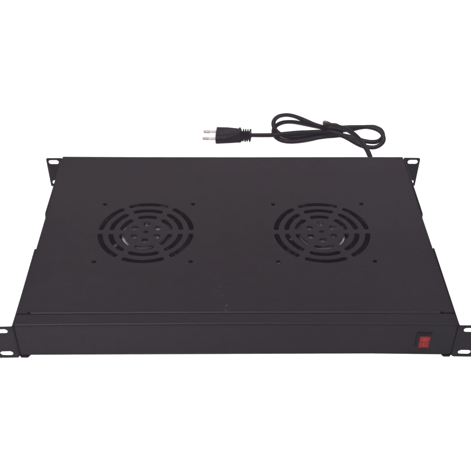 LINKMADE 1U 2-VENTILADORES NEGRO C/SWITCH-ENCENDIDO 220VAC