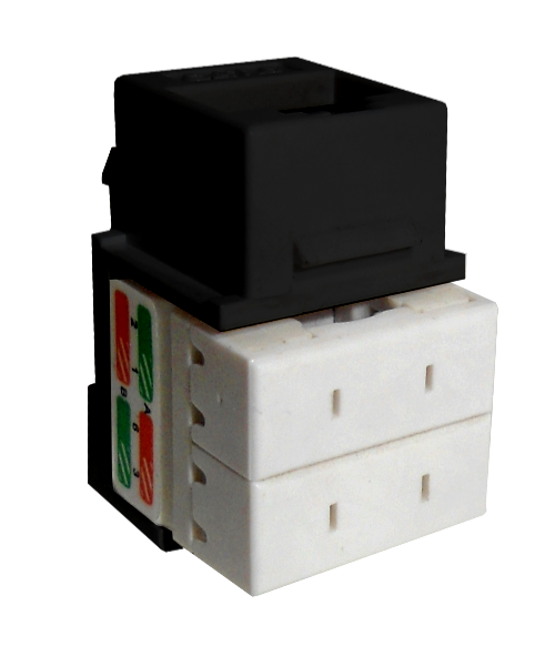 LINKMADE NEGRO CAT6 U/UTP PUNCHABLE KEYSTONE CONECTOR HEMBRA RJ45
