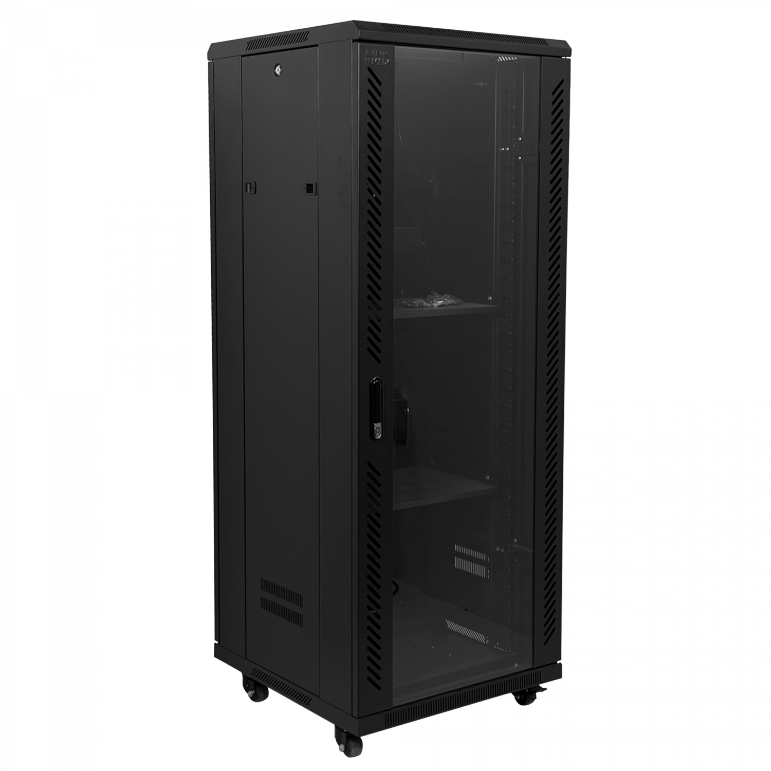 LINKMADE RACK VIDRIO PISO 32U/140CM 600MM 60CM-FONDO C/PDU-VENT