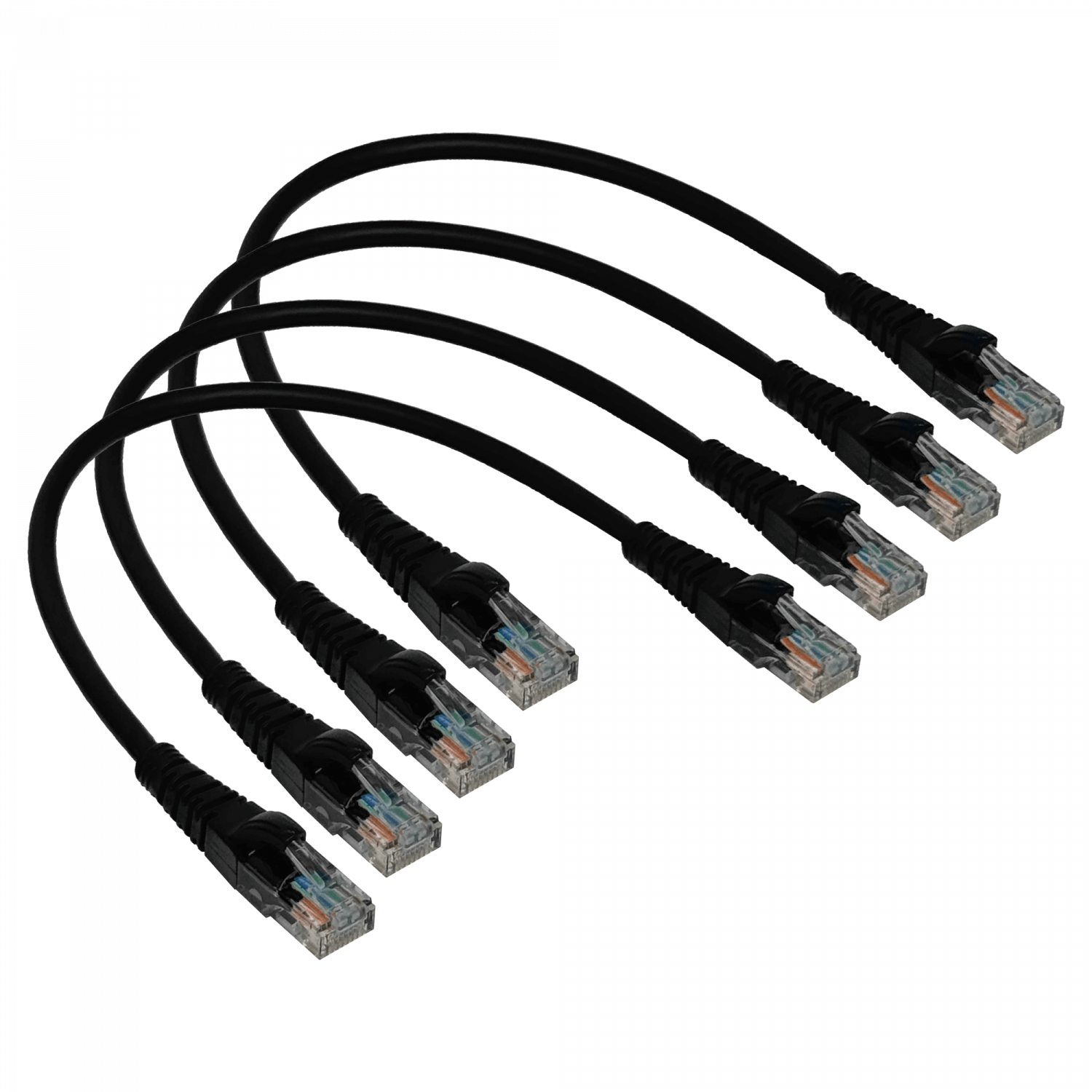 LINKMADE 4UN 30CM CAT5E NEGRO LSZH CABLE PATCH INYECTADO MULTIFILAR
