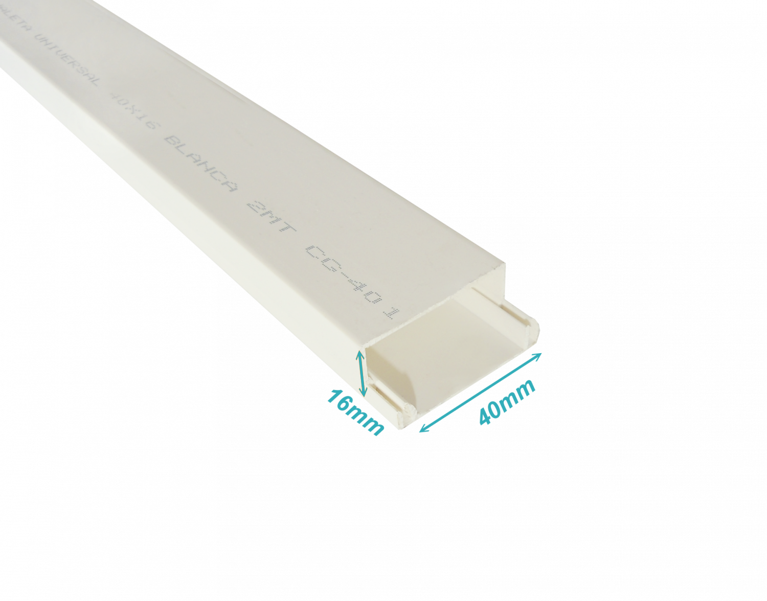 LINKCHIP CANALETA PVC 40X16MM CON-TAPA 2MT CC-4016-W.