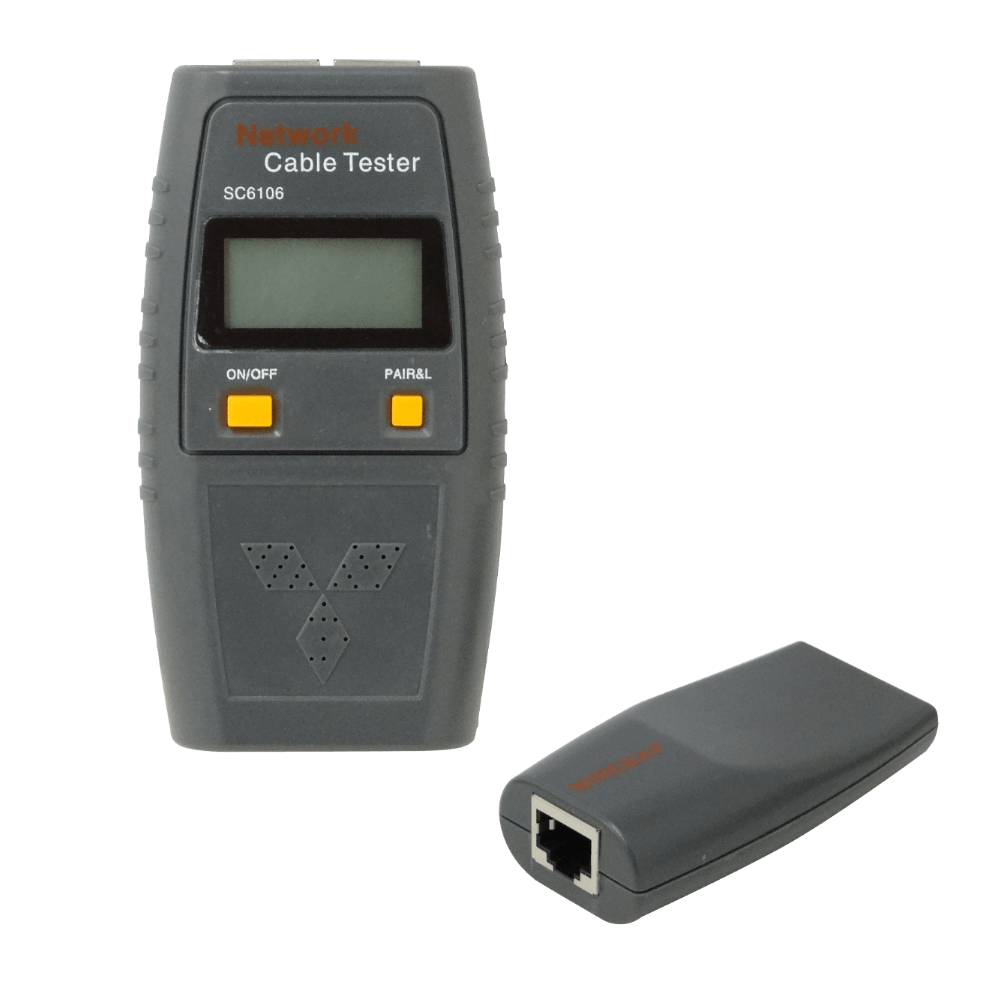 TESTER 2-RJ45 BNC PINZAS C/DISPLAY C/AUDIO REQ-4-AAA