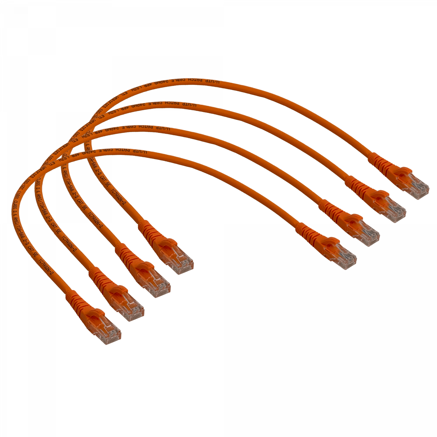 LINKMADE 4UN 50CM CAT5E NARANJO LSZH CABLE PATCH INYECTADO MULTIFILR