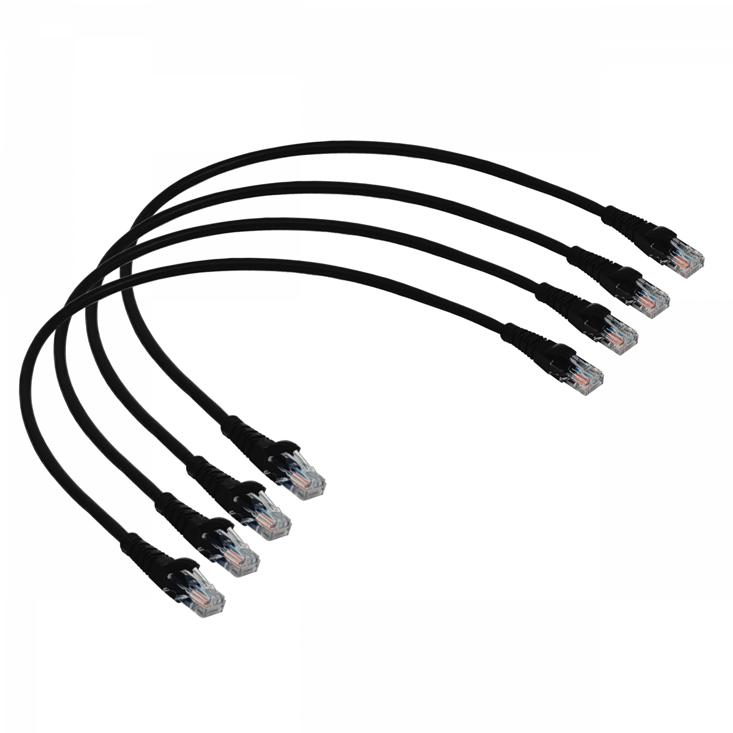 LINKMADE 4UN 50CM CAT5E NEGRO LSZH CABLE PATCH INYECTADO MULTIFILAR