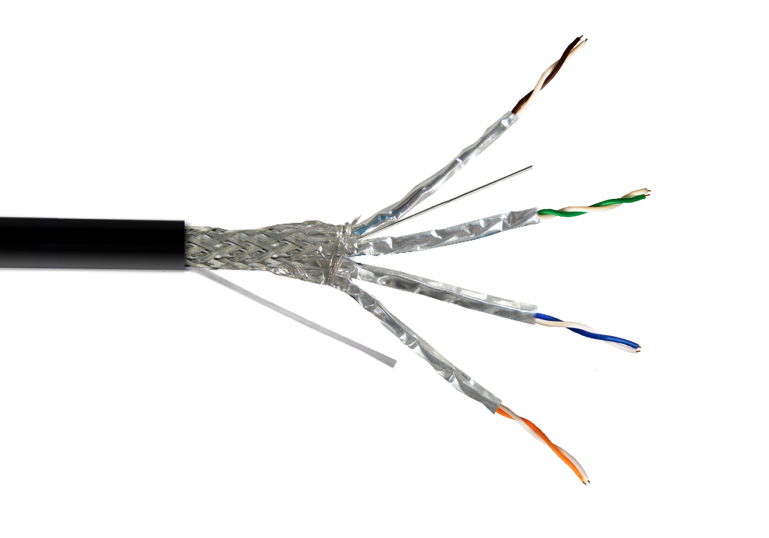 LINKMADE S/FTP EXTERIORPE CAT6A NEGRO 200MT UNIFILAR CAJA CABLE COBRE