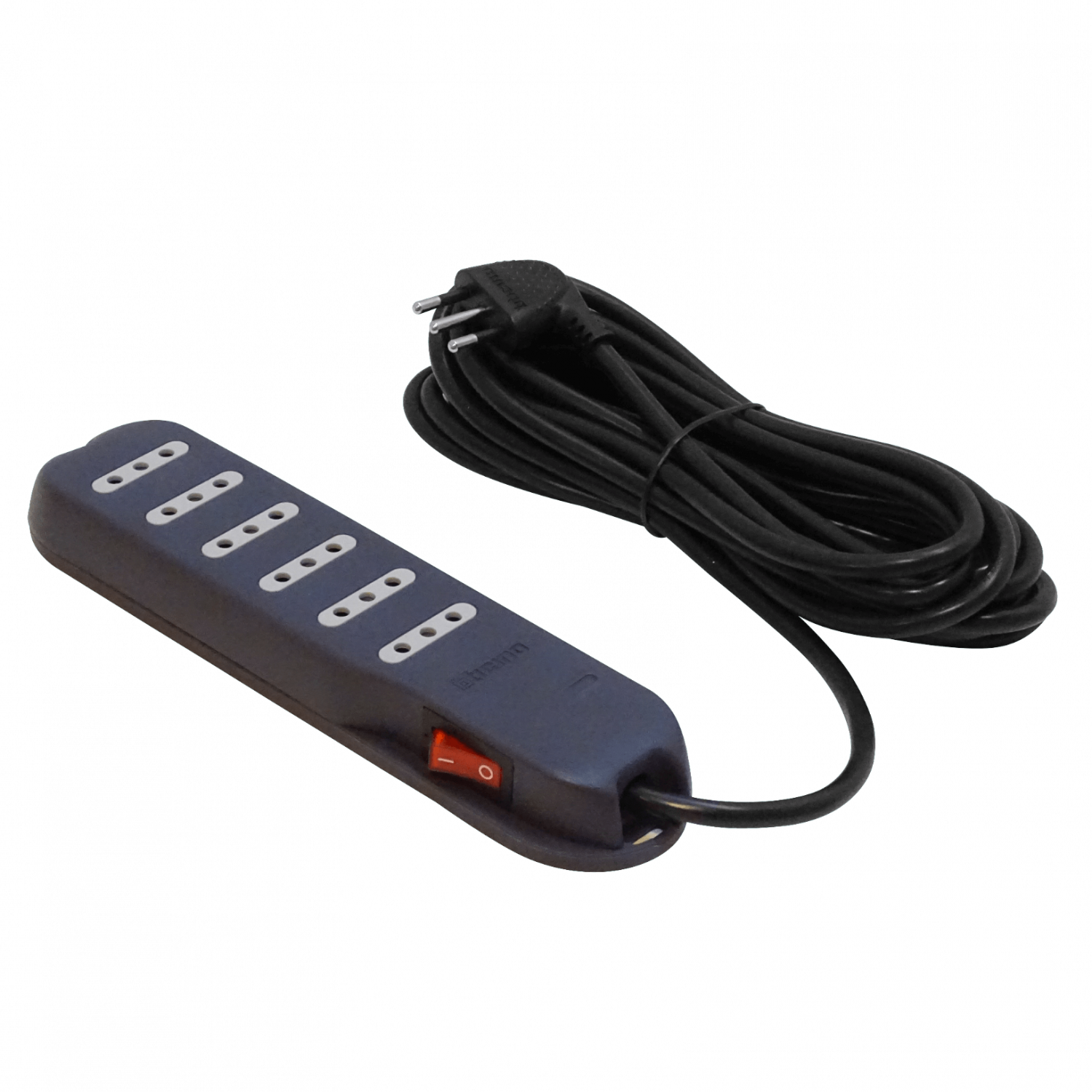 BTICINO 5MT 6-ENCHUFES ALARGADOR NEGRO 10A ZAPATILLA SWITCH-PILOTO