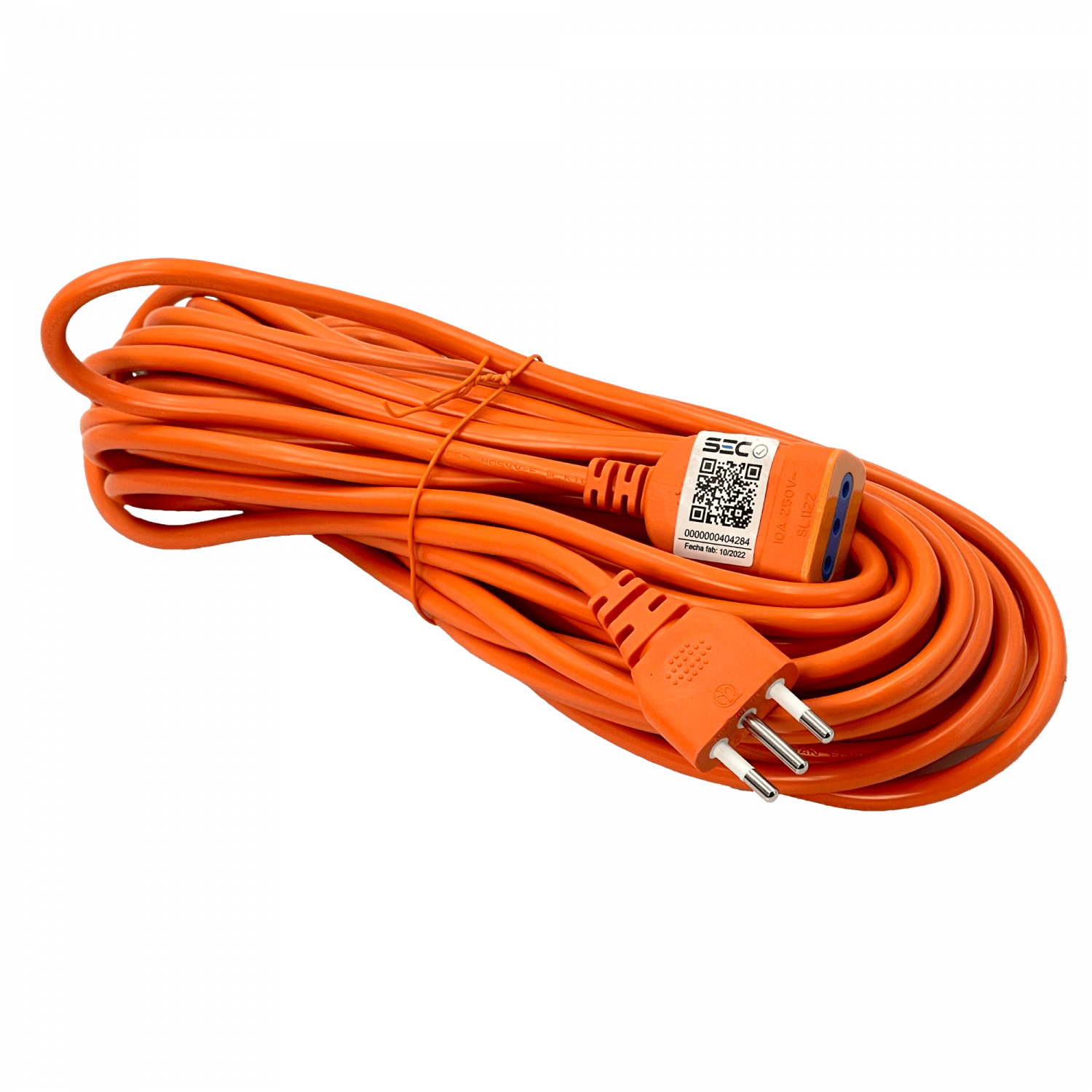 MACROTEL 15MT NARANJO ALARGADOR DE CORRIENTE 10A ENCHUFES-CHILENOS