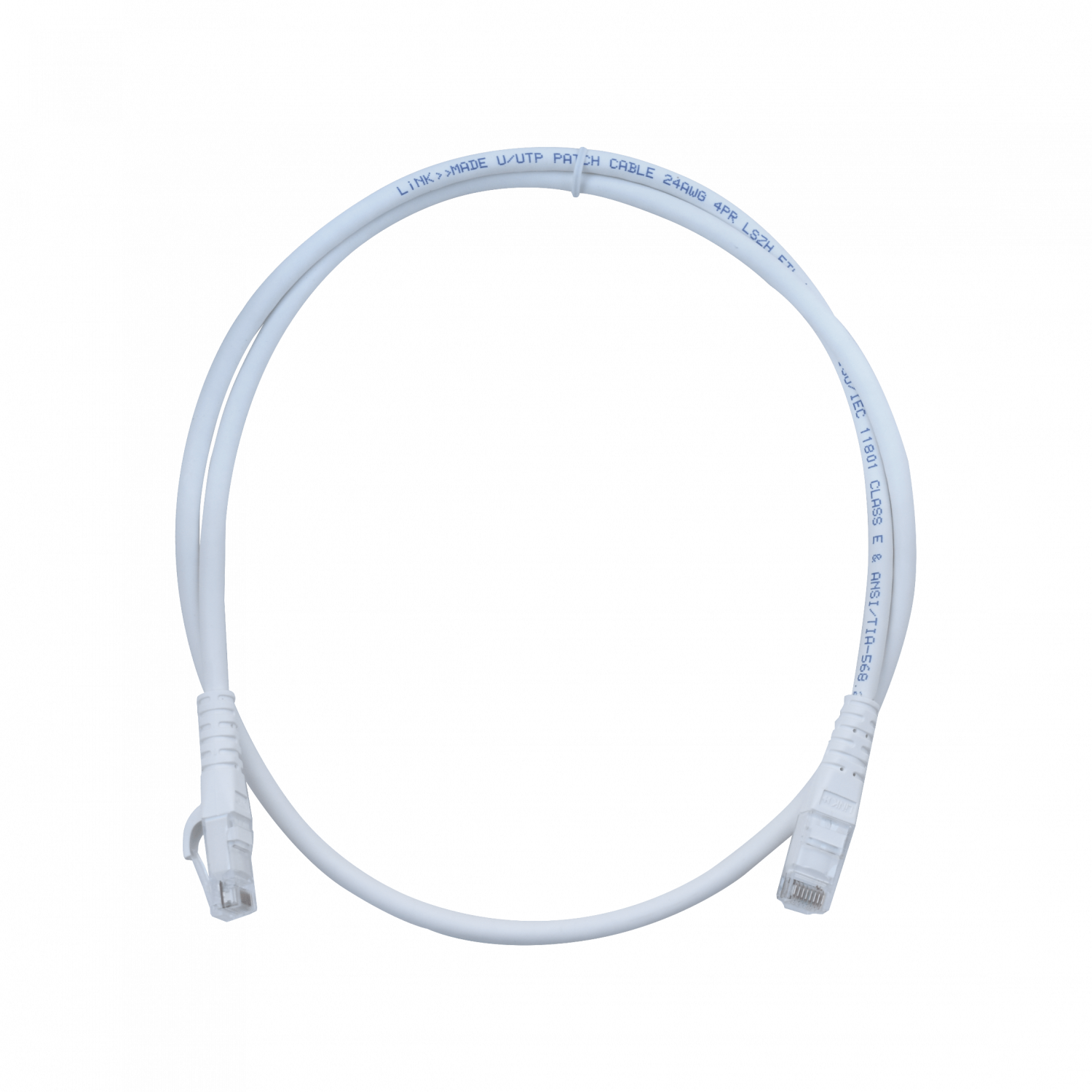 LINKMADE 1MT CAT6 U/UTP BLANCO LSZH CABLE PATCH INYECTADO MULTIFILAR