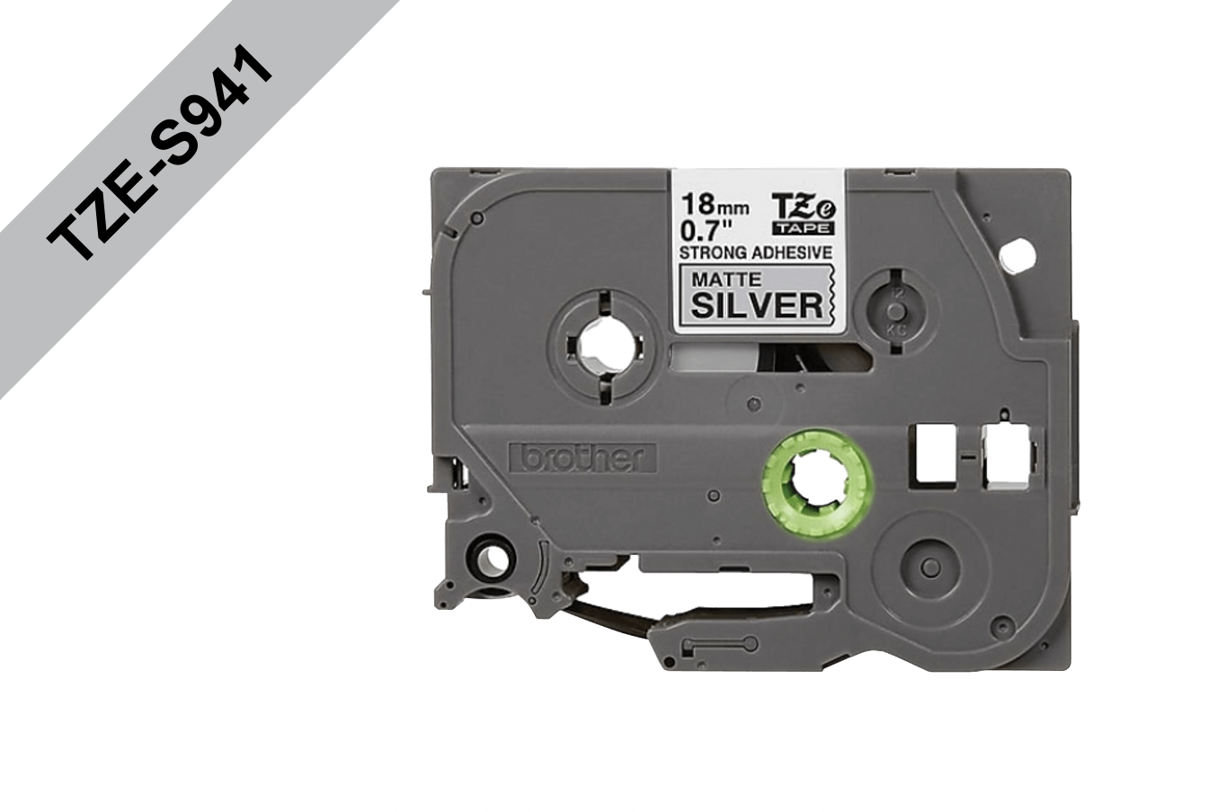 BROTHER 18MM NEGRO EN FONDO PLATEADO CINTA 8MT P/PT-E300/E550/D600