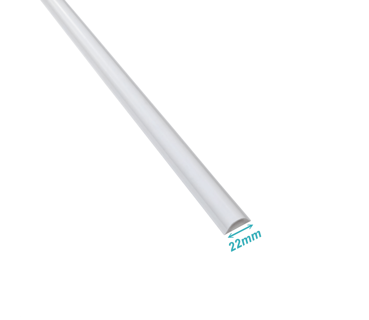LINKCHIP 25X10MM 2MT 1,15MM-TAPA 1MM-BASE PVC CANALETA DE PISO BLANCA